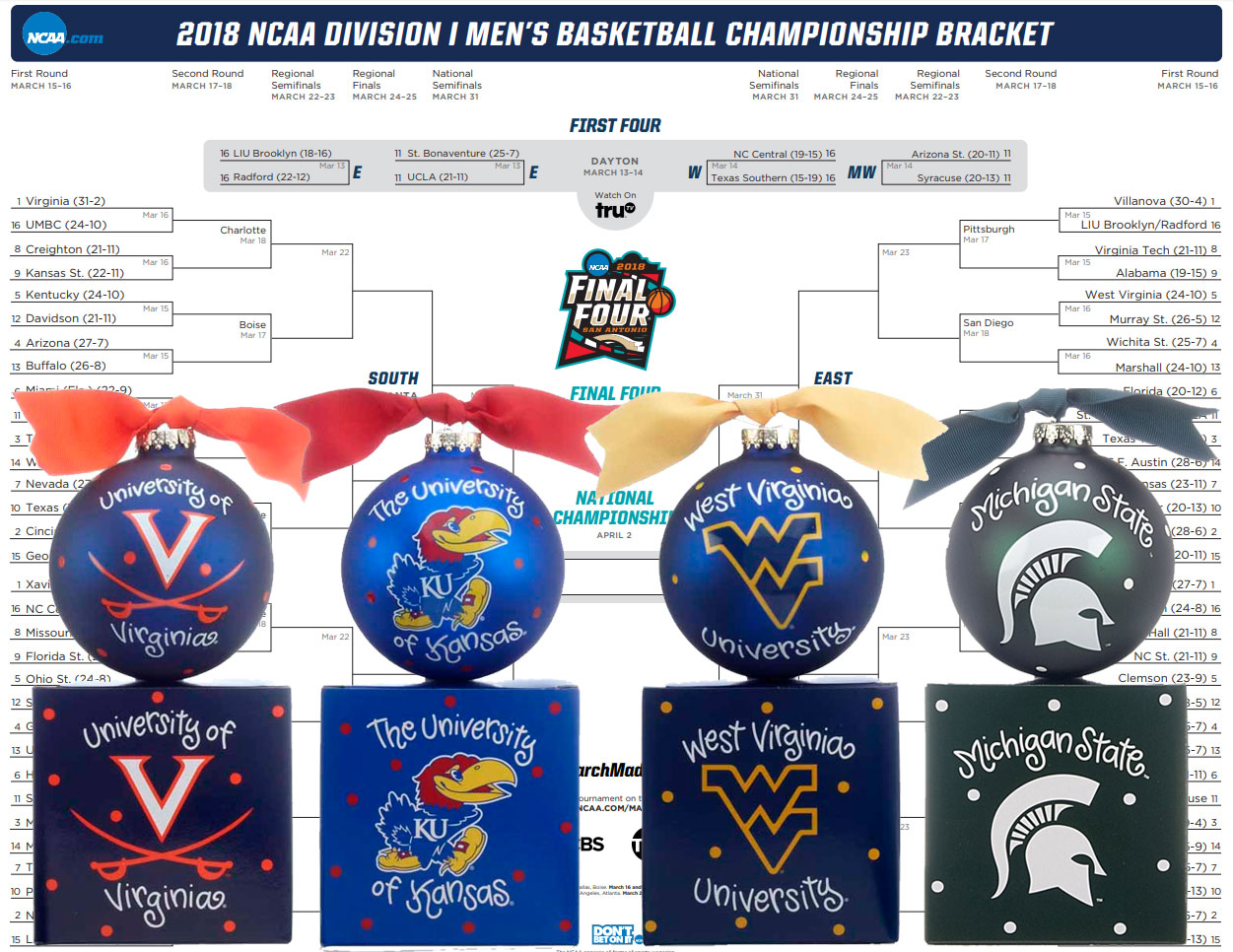 Get ready for March Madness with ornaments to represent your favorite teams! | OrnamentShop.com