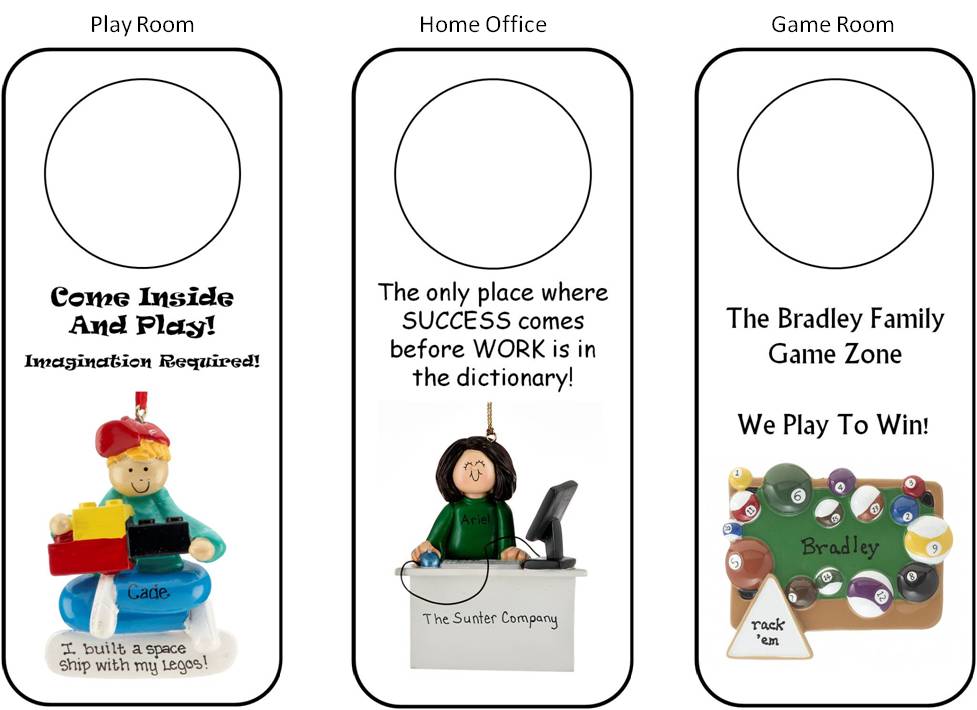 DIY personalized door hangers match playrooms, home offices, game rooms, and more | OrnamentShop.com