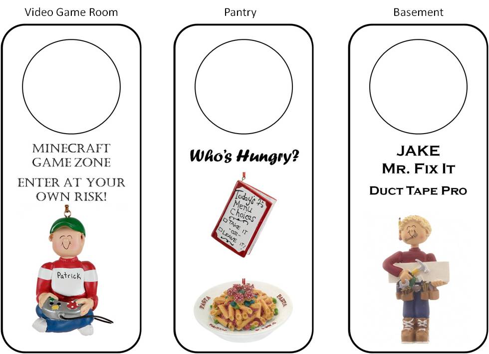 DIY personalized door hangers match video game rooms, pantries, basements, and more | OrnamentShop.com
