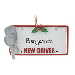 New Driver License Plate Ornament | OrnamentShop.com