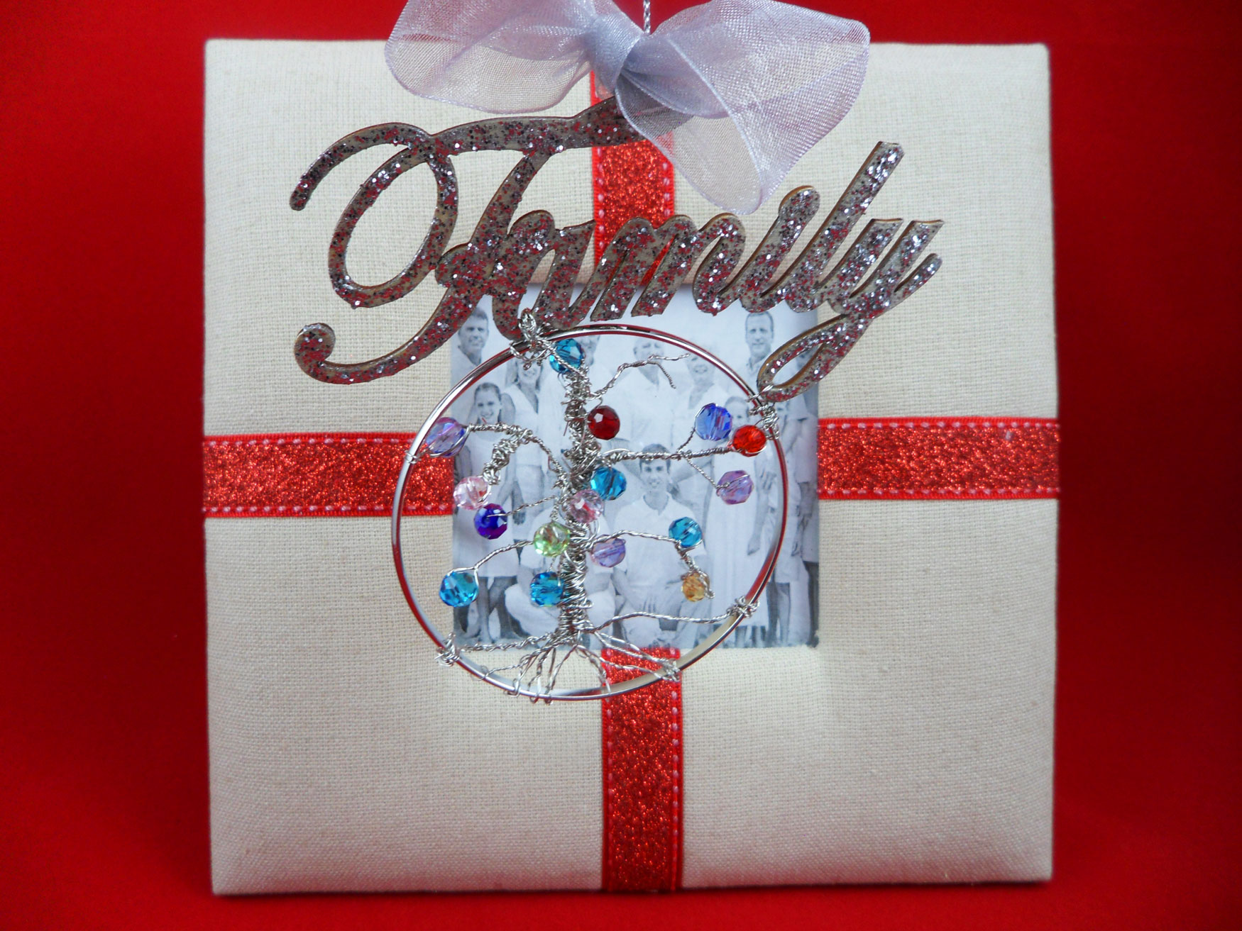 DIY Birthstone Family Tree Ornament With Family Photograph | Ornament Shop