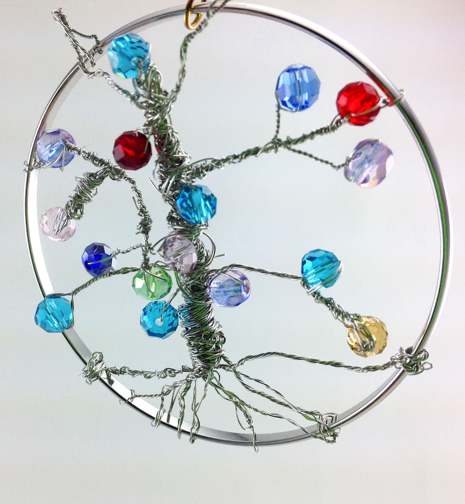 Wire Family Tree Ornament With Birthstone Beads | Ornament Shop