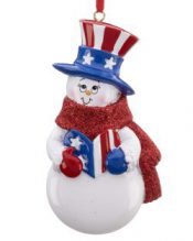 Uncle Sam Patriotic Snowman Christmas Ornament | OrnamentShop.com