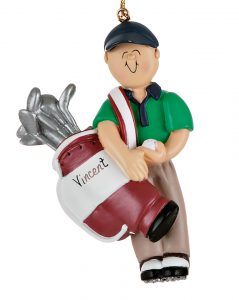 Golfer Male Christmas Ornament | OrnamentShop.com