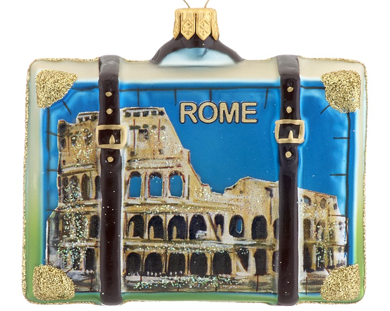 A suitcase ornament from Rome, perfect for a business traveler or friend who loves to travel. | OrnamentShop.com