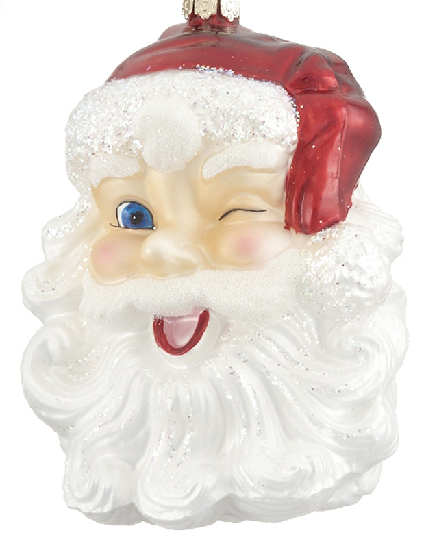 A winking Santa is perfect to celebrate Christmas in July. | OrnamentShop.com