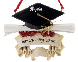 Graduation Hat and Diploma Christmas Ornament | OrnamentShop.com