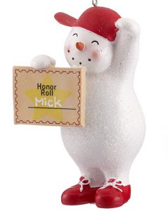 Honor Roll Student Snowman Christmas Ornament | OrnamentShop.com
