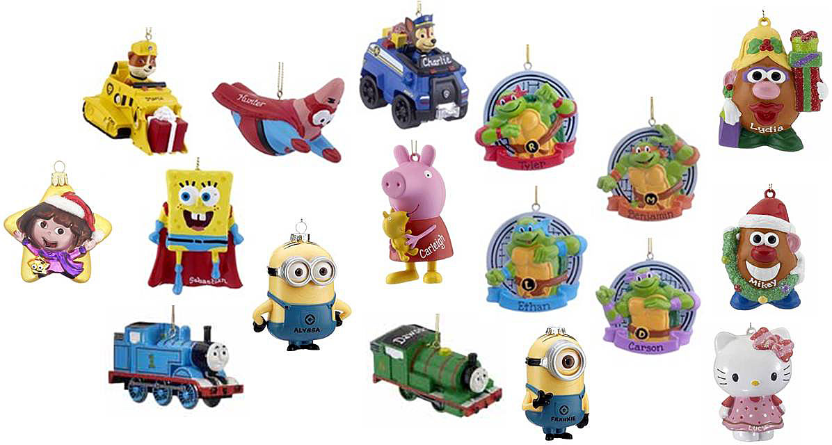 Kids cartoon character ornaments collage | Ornament Shop