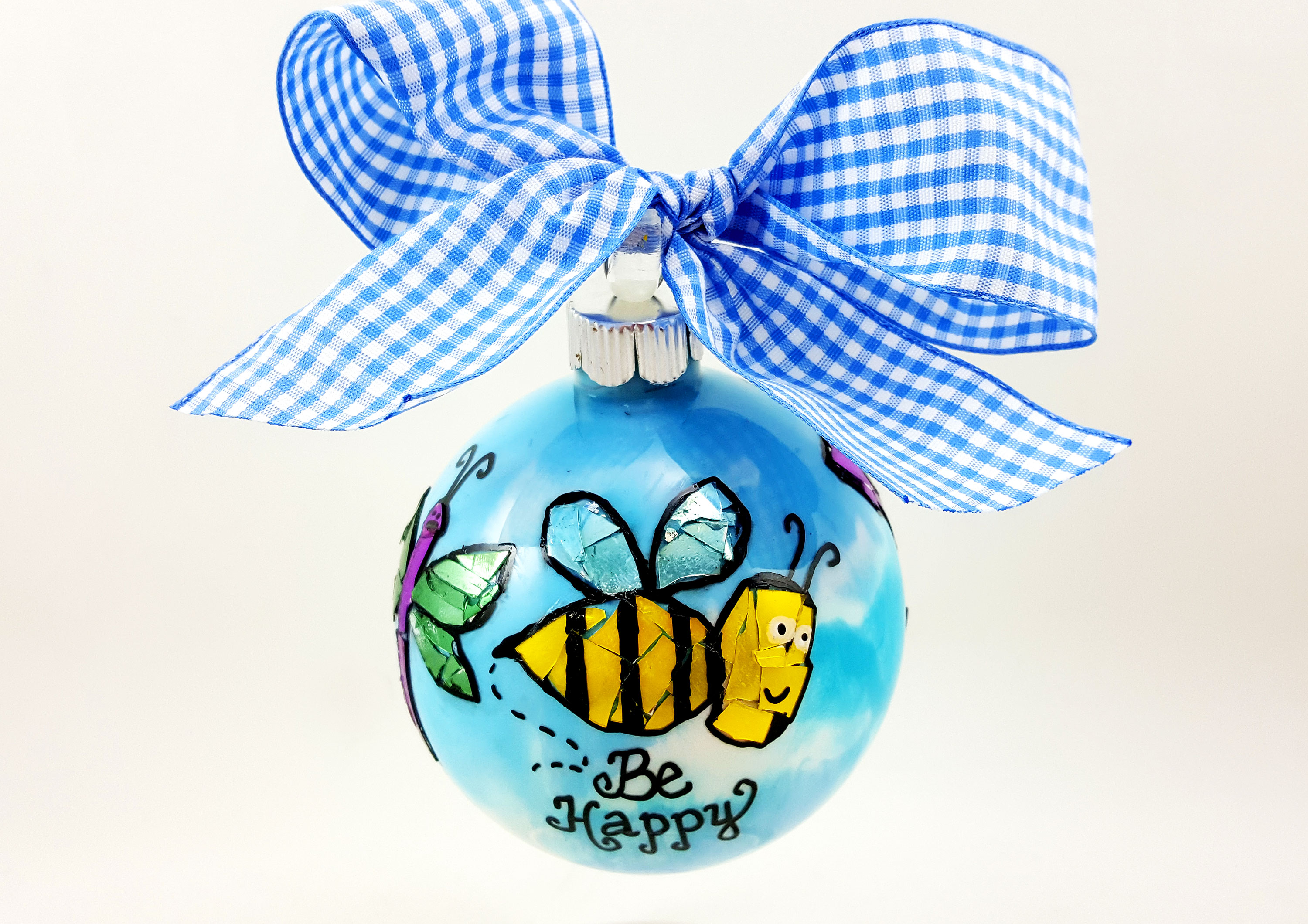 A mosaic ornament with a bumble bee | OrnamentShop.com