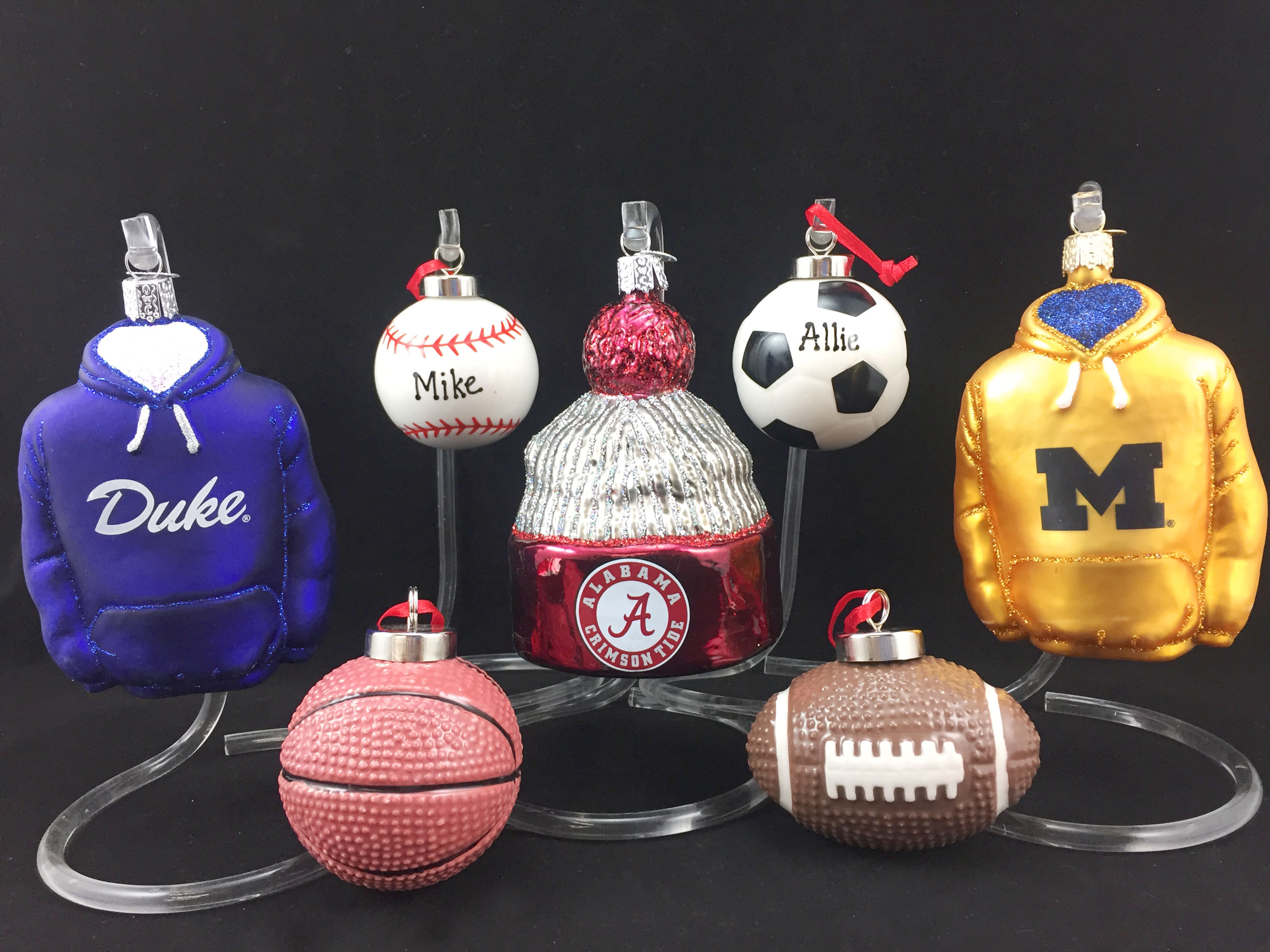 Sports ornaments for athletes including soccer, basketball, football, and baseball. | OrnamentShop.com