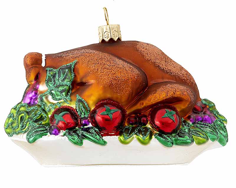 A roasted turkey dinner ornament just like your family's dish on Thanksgiving. | OrnamentShop.com