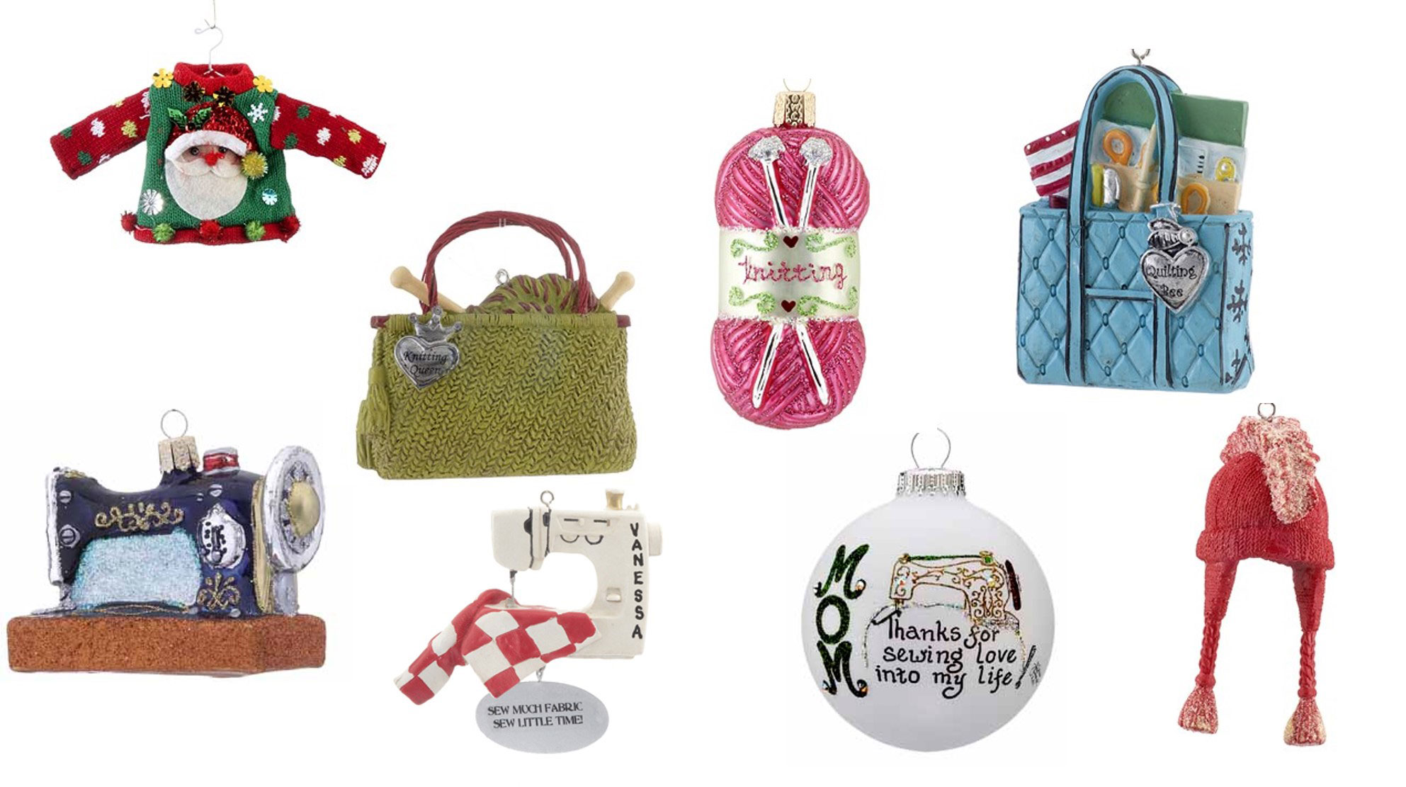 A selection of knitting ornaments. | OrnamentShop.com
