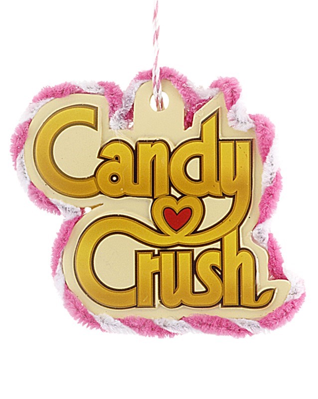 The Candy Crush logo on a Christmas ornament. | OrnamentShop.com