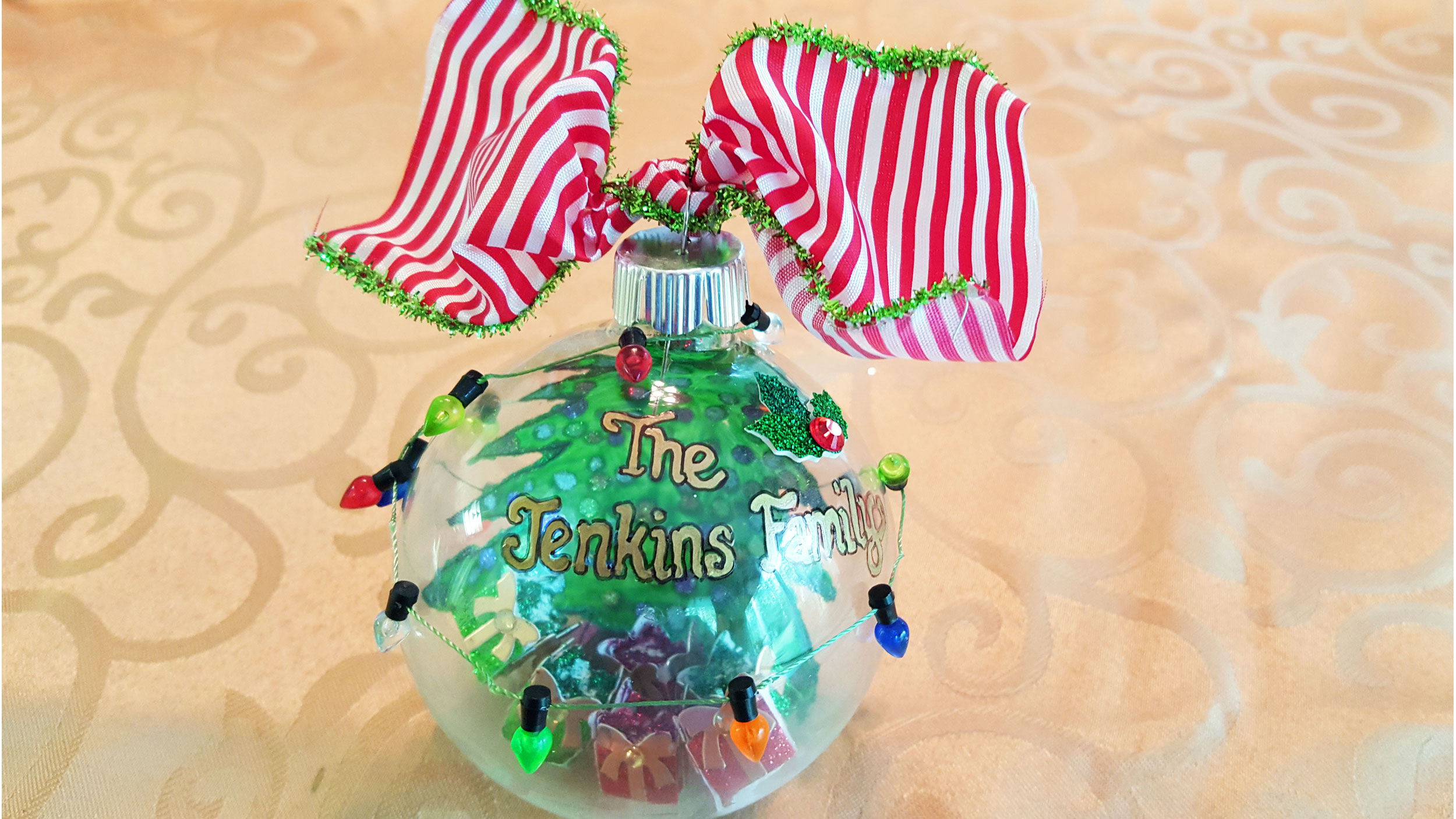 Tie a ribbon to the top of the ornament and it's complete! | OrnamentShop.com