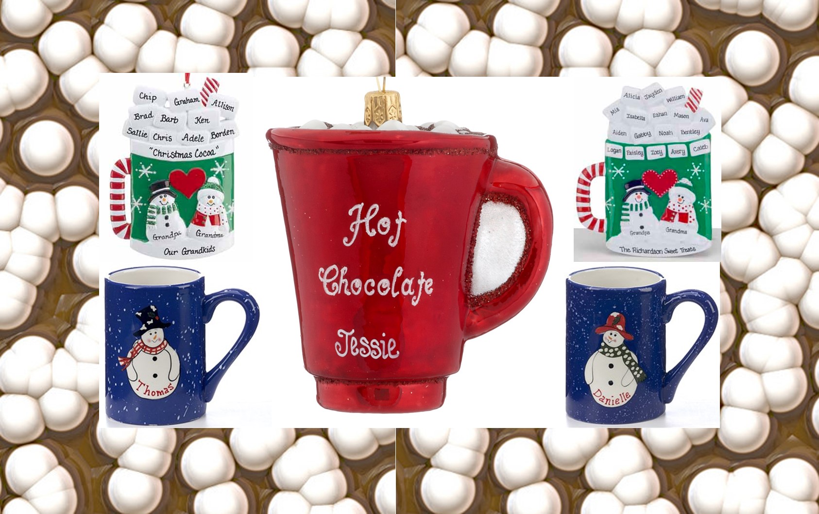 Hot Chocolate Christmas Ornaments