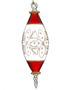 Egg shaped or elongated shaped glass Christmas ornament. | OrnamentShop.com