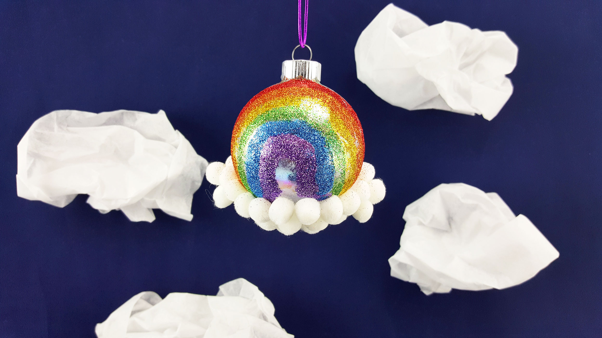 Rainbow Craft Ornament in Clouds | OrnamentShop.com