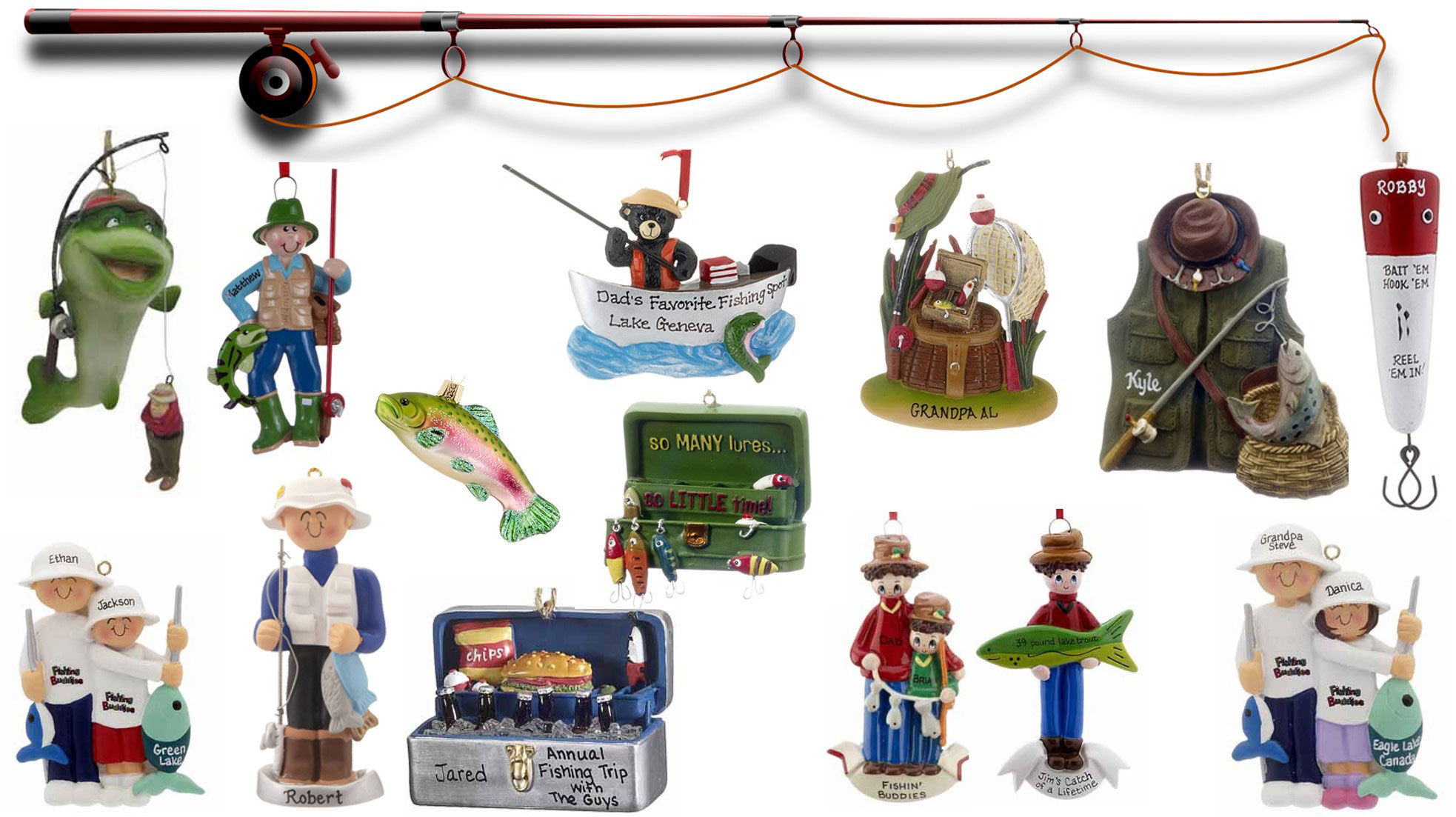 Personalized Fishing Ornaments | OrnamentShop.com