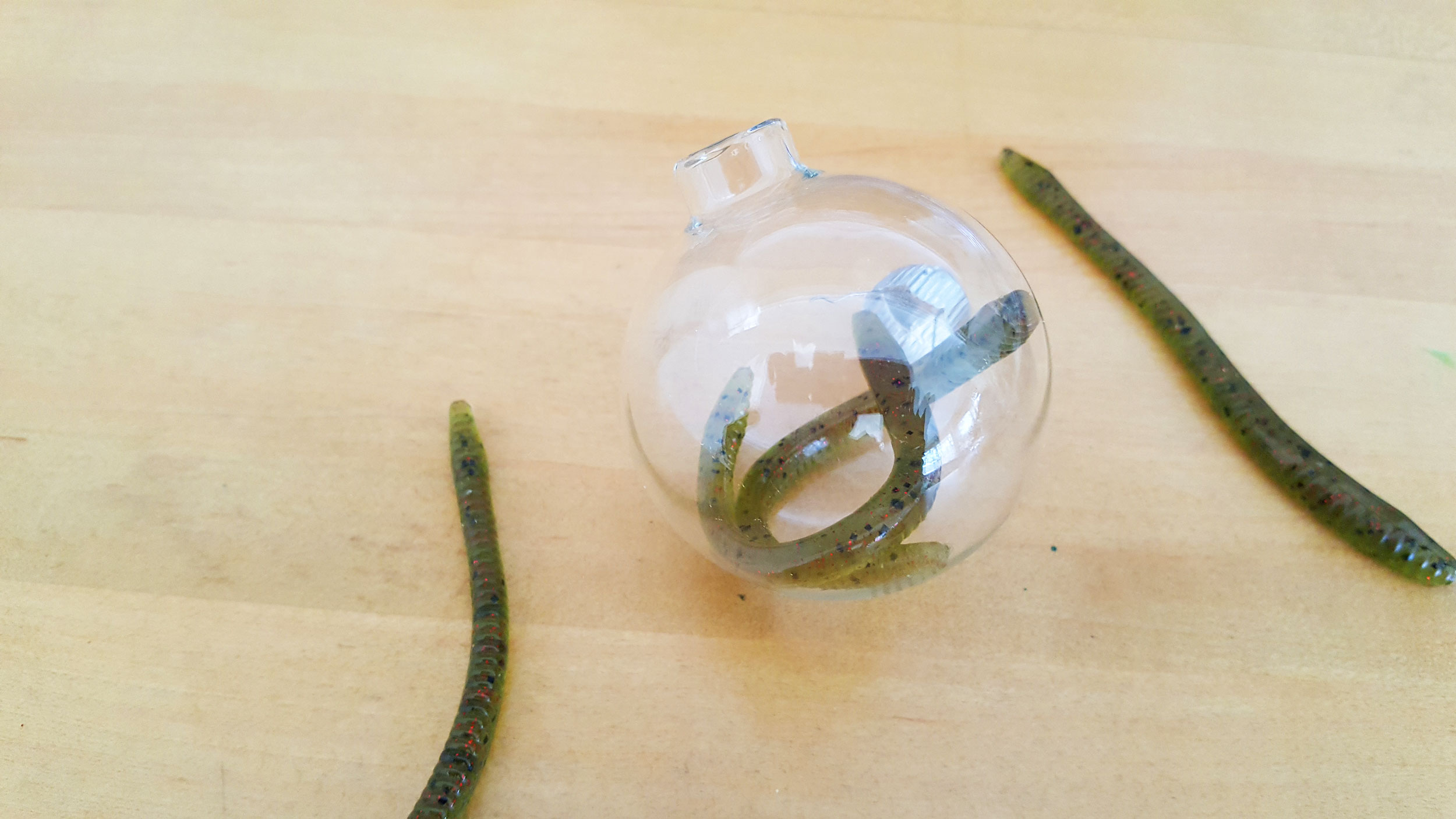 Rubber Worms in Glass Ball Ornament | OrnamentShop.com