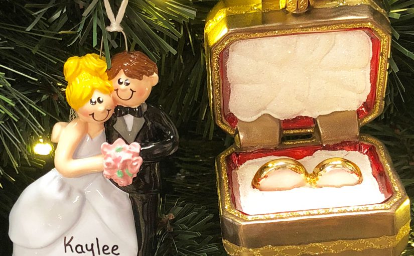 Wedding Couple and Rings | OrnamentShop.com