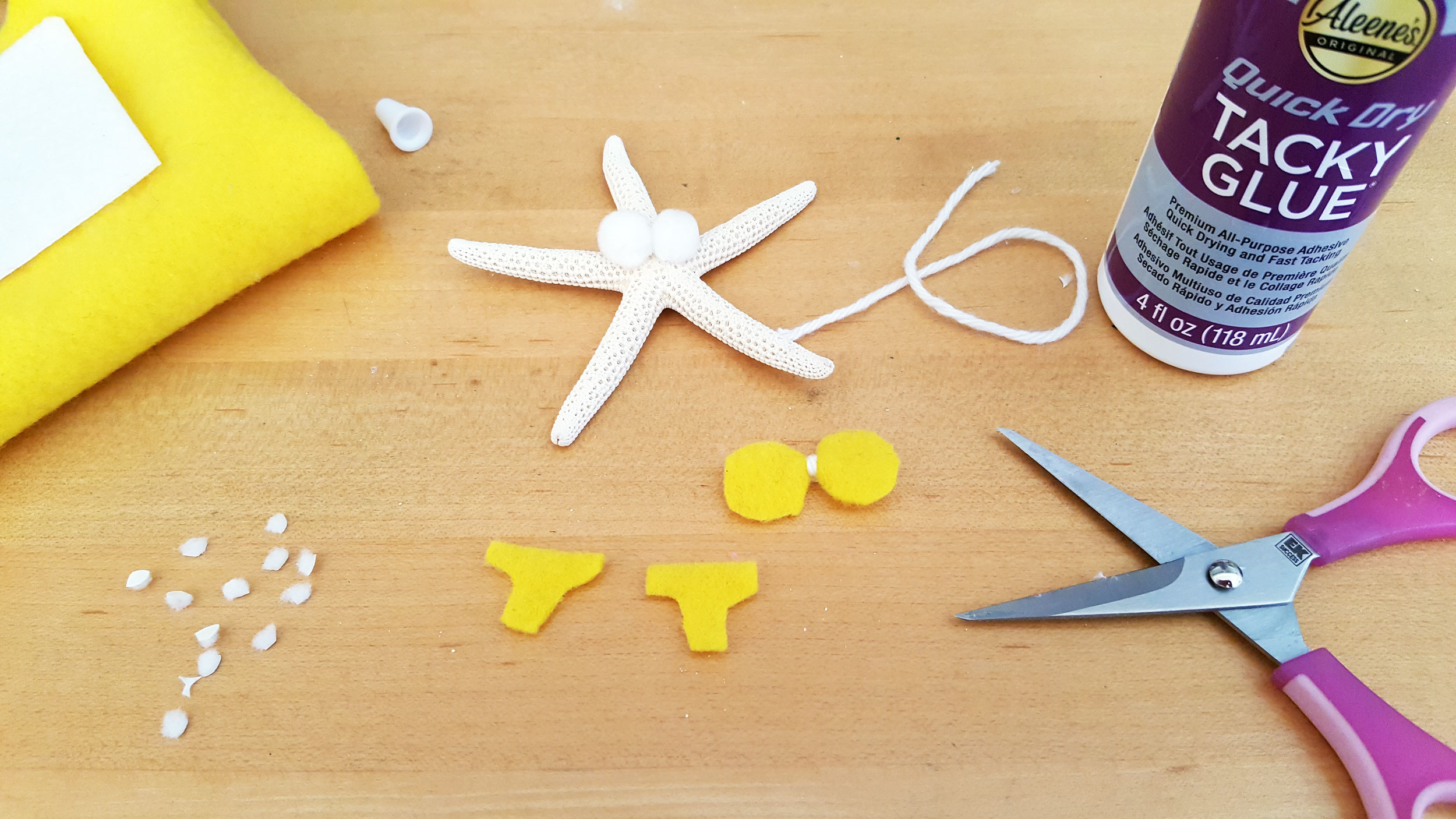 Pieces of felt cut in various small shapes by sewing scissors. | OrnamentShop.com