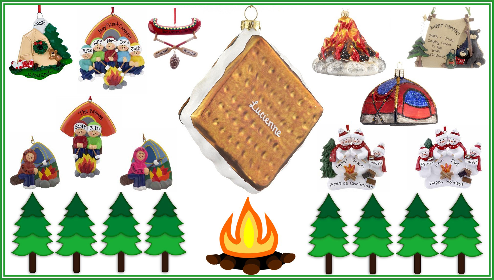 Personalized Smores Ornaments for your camping trips. | OrnamentShop.com