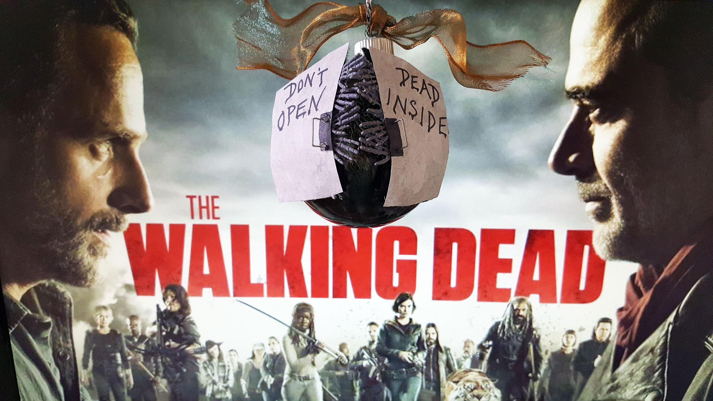 Completed Walking Dead Ornament with Walking Dead movie poster. | OrnamentShop.com