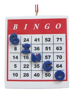 A bingo ornament, perfect to award a bingo winner as a prize. | OrnamentShop.com