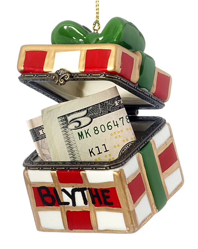 A gift box Christmas ornament from best 2018 ornaments. | OrnamentShop.com