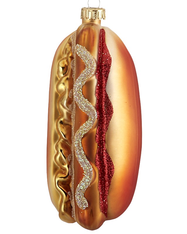 The perfect Christmas ornament for dad, a hot dog to represent his favorite food. | OrnamentShop.com