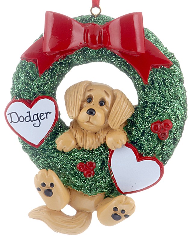 The perfect ornament for a family, this golden dog represents the family pet for Christmas. | OrnamentShop.com