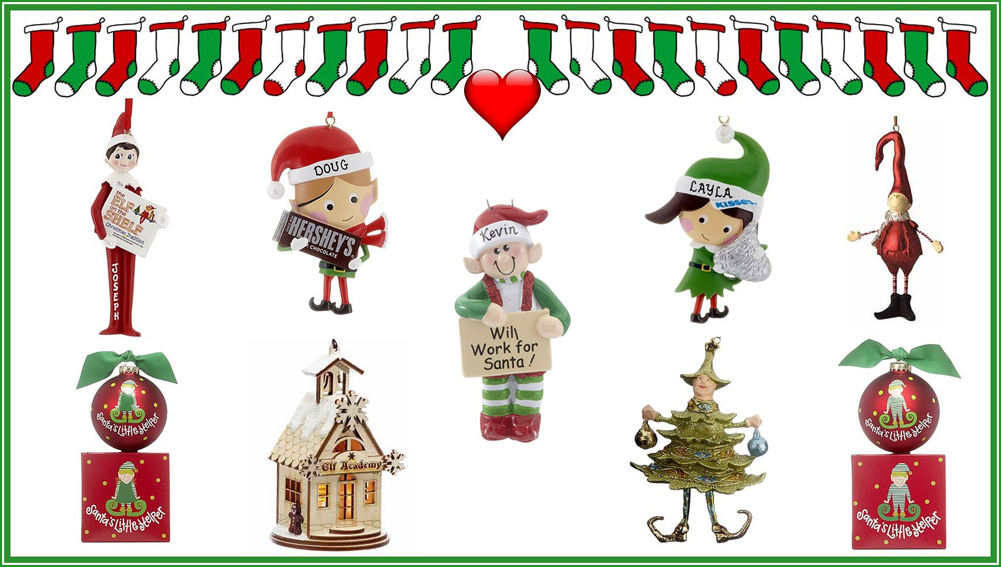 Personalized Elf Ornaments at OrnamentShop.com. | OrnamentShop.com