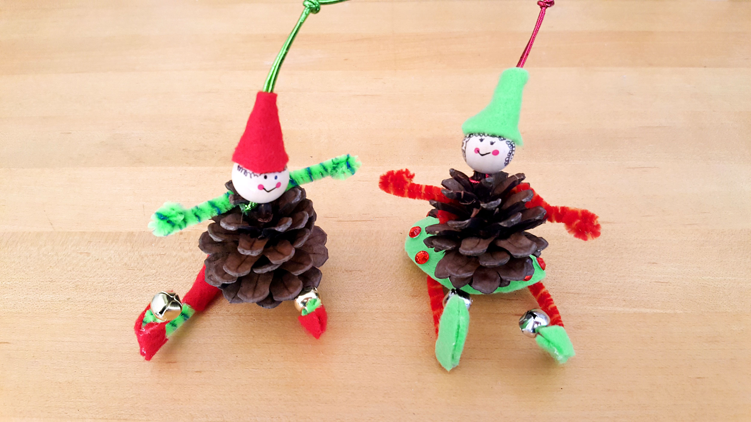 DIY Pine Cone Elf Ornaments Completely Assembled. | OrnamentShop.com