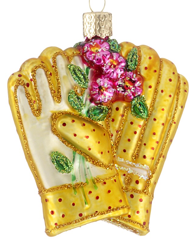 The perfect Christmas ornament for mom, gardening gloves to represent her hobby. | OrnamentShop.com