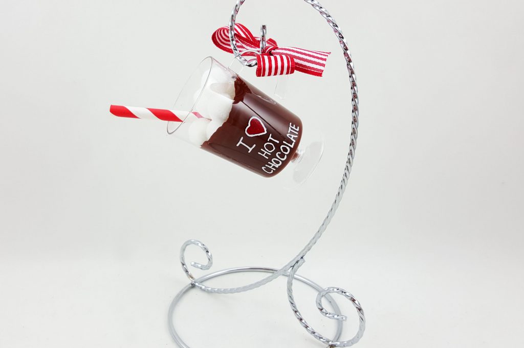 An ornament exchange idea for a DIY hot chocolate ornament to represent fun memories by the fireplace this winter. | OrnamentShop.com