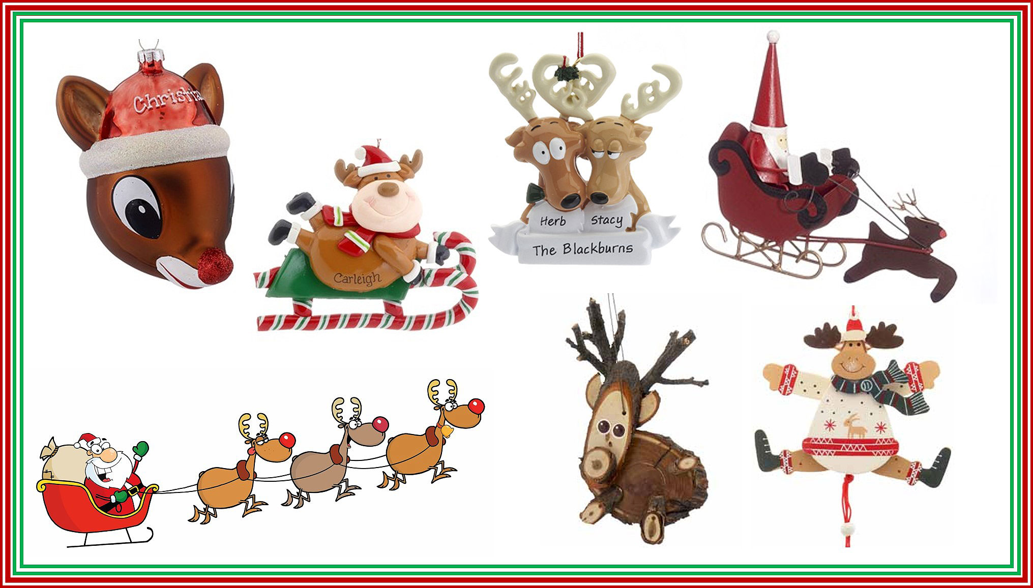 Personalized reindeer ornaments. | OrnamentShop.com