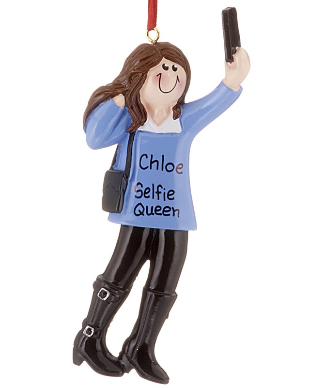 The perfect ornament for a child, preteen or teenager, this selfie ornament represents her memorable moments. | OrnamentShop.com