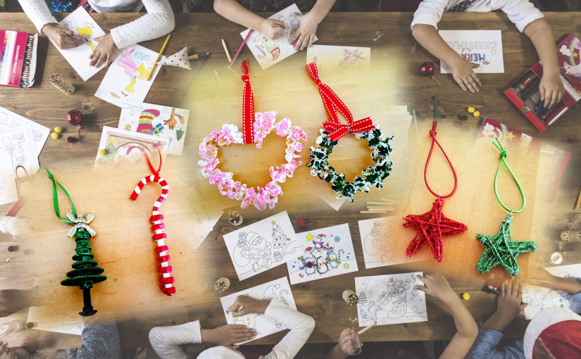 Looking for Christmas ornament crafts for kids? Find glittery wire stars, easy snowflakes, popcorn ornaments and more for holiday fun with the kids. | OrnamentShop.com