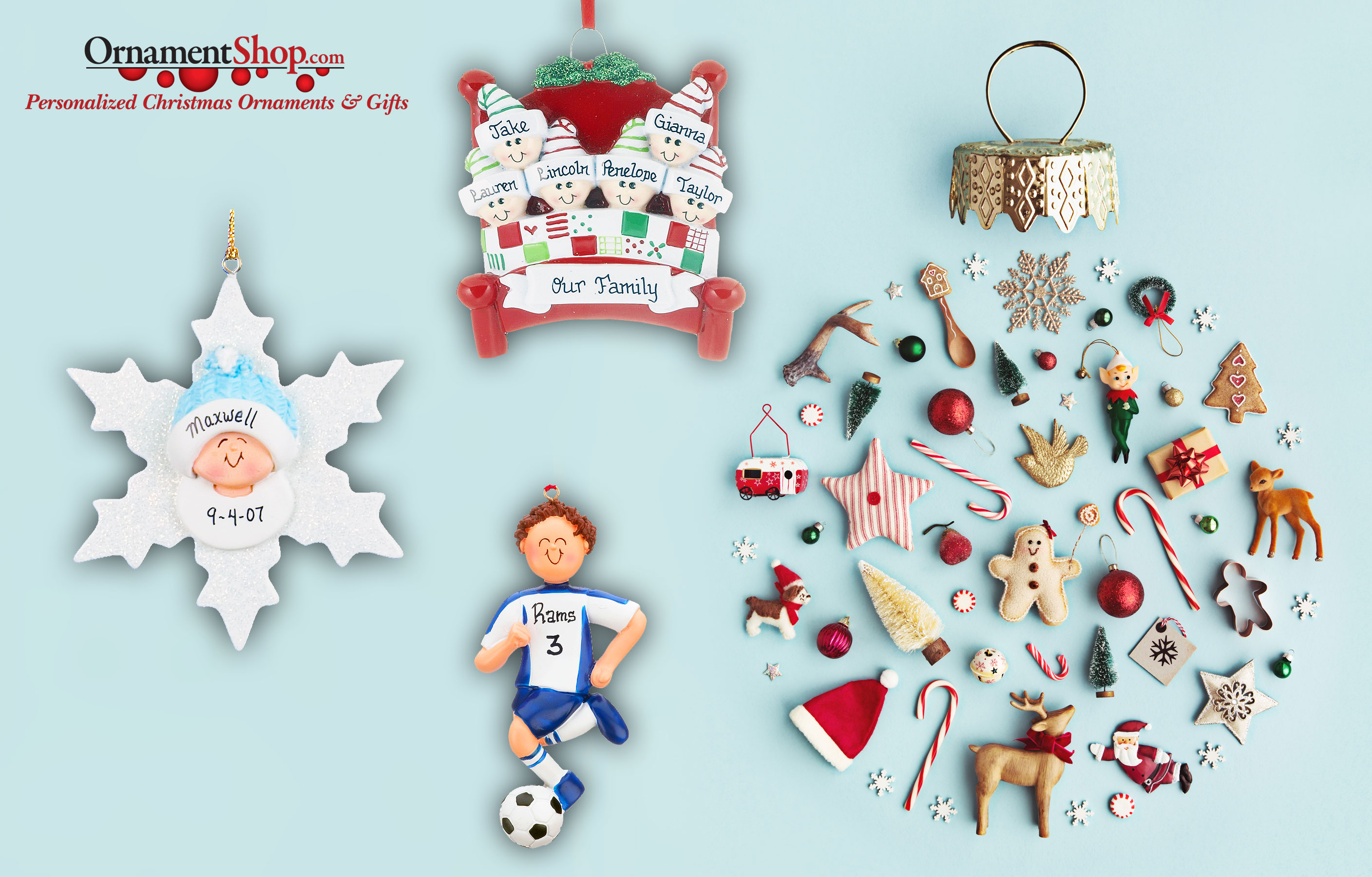 Where to buy personalized ornaments? Find unique and handmade Christmas ornaments. | OrnamentShop.com