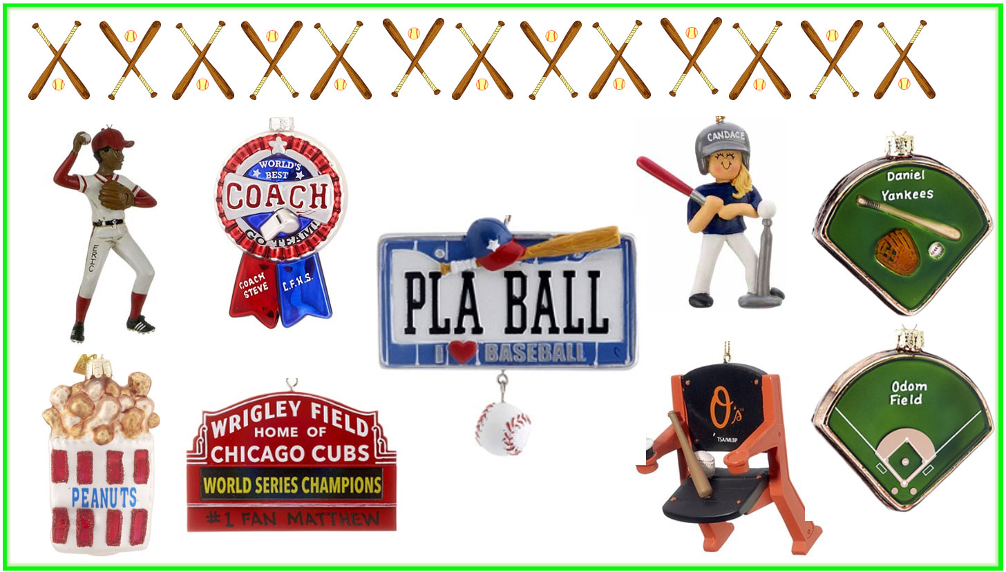 Various personalized Baseball Ornaments at OrnamentShop.com | OrnamentShop.com