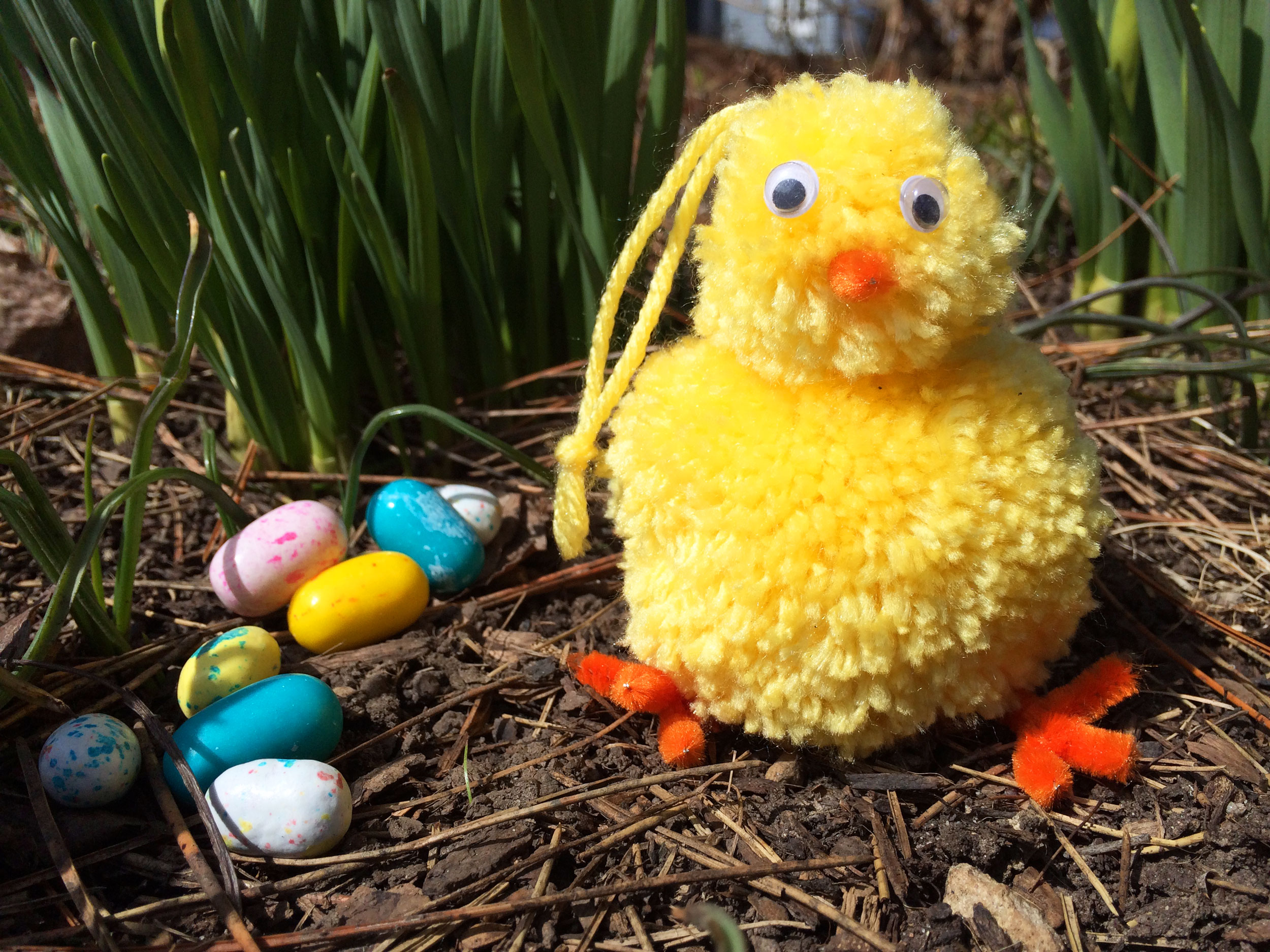 Finished DIY Easter Chick Ornament in the Grass | OrnamentShop.com