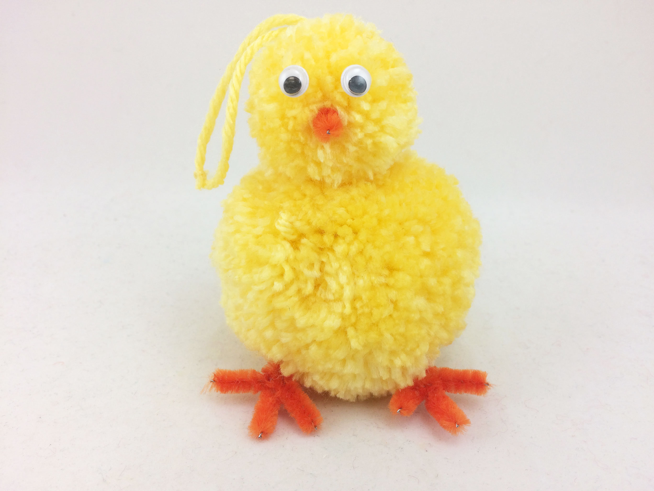 Completed DIY Easter Chick decoration with ornament loop. | OrnamentShop.com