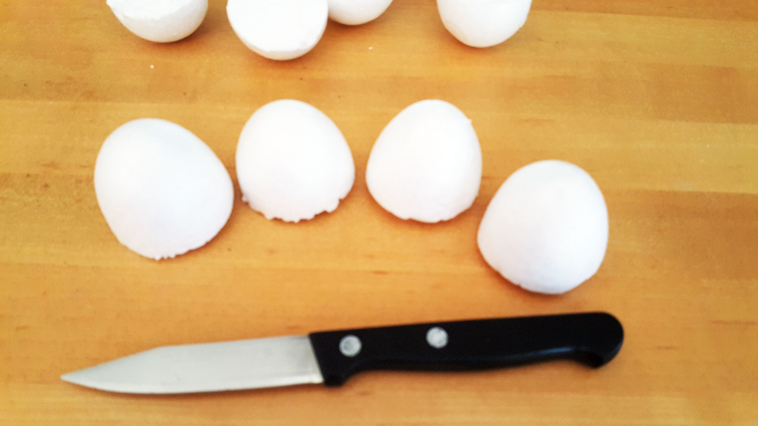Cut foam eggs with knife. | OrnamentShop.com