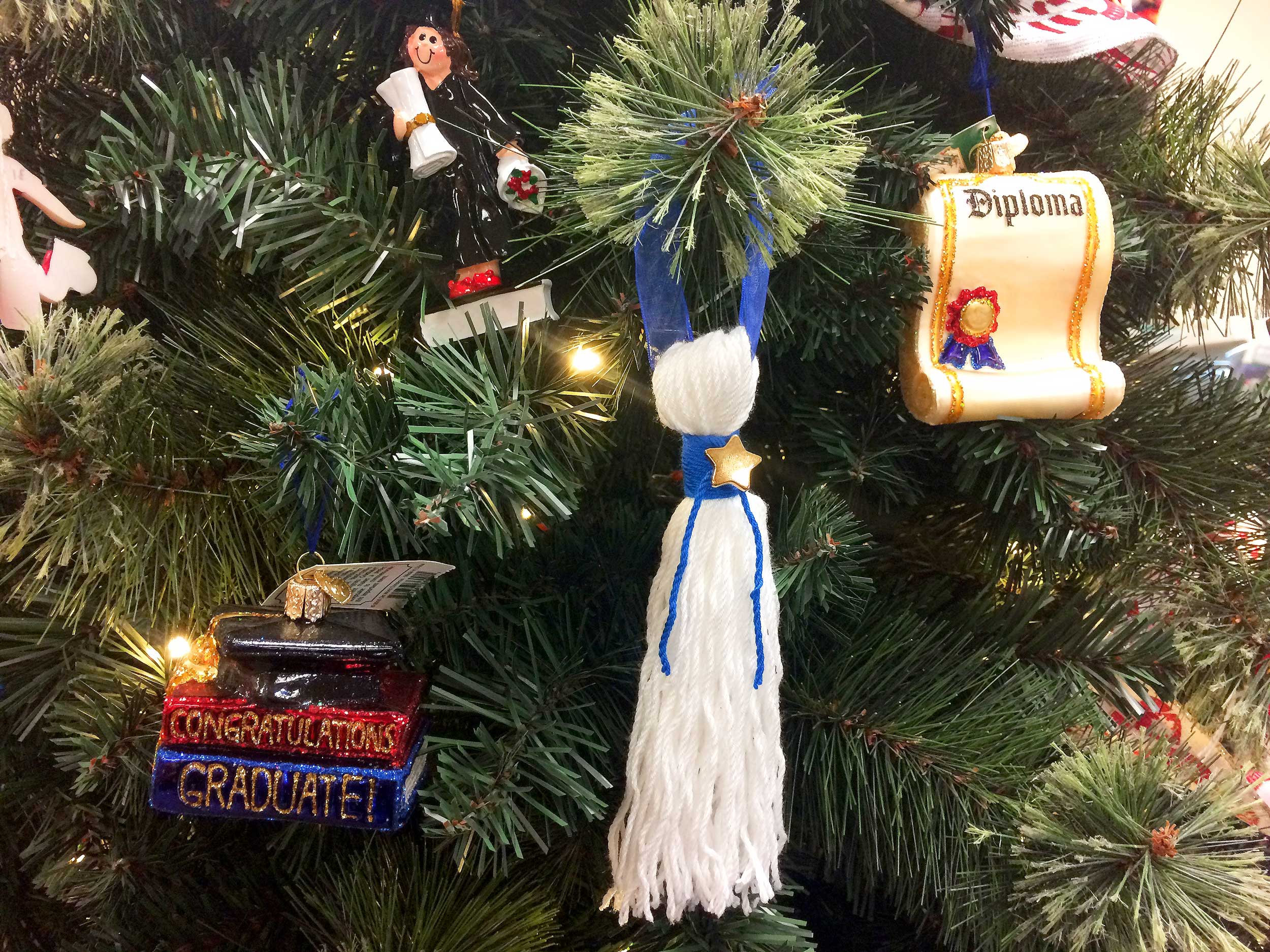 DIY Graduation Tassel hanging from Christmas Tree | OrnamentShop.com