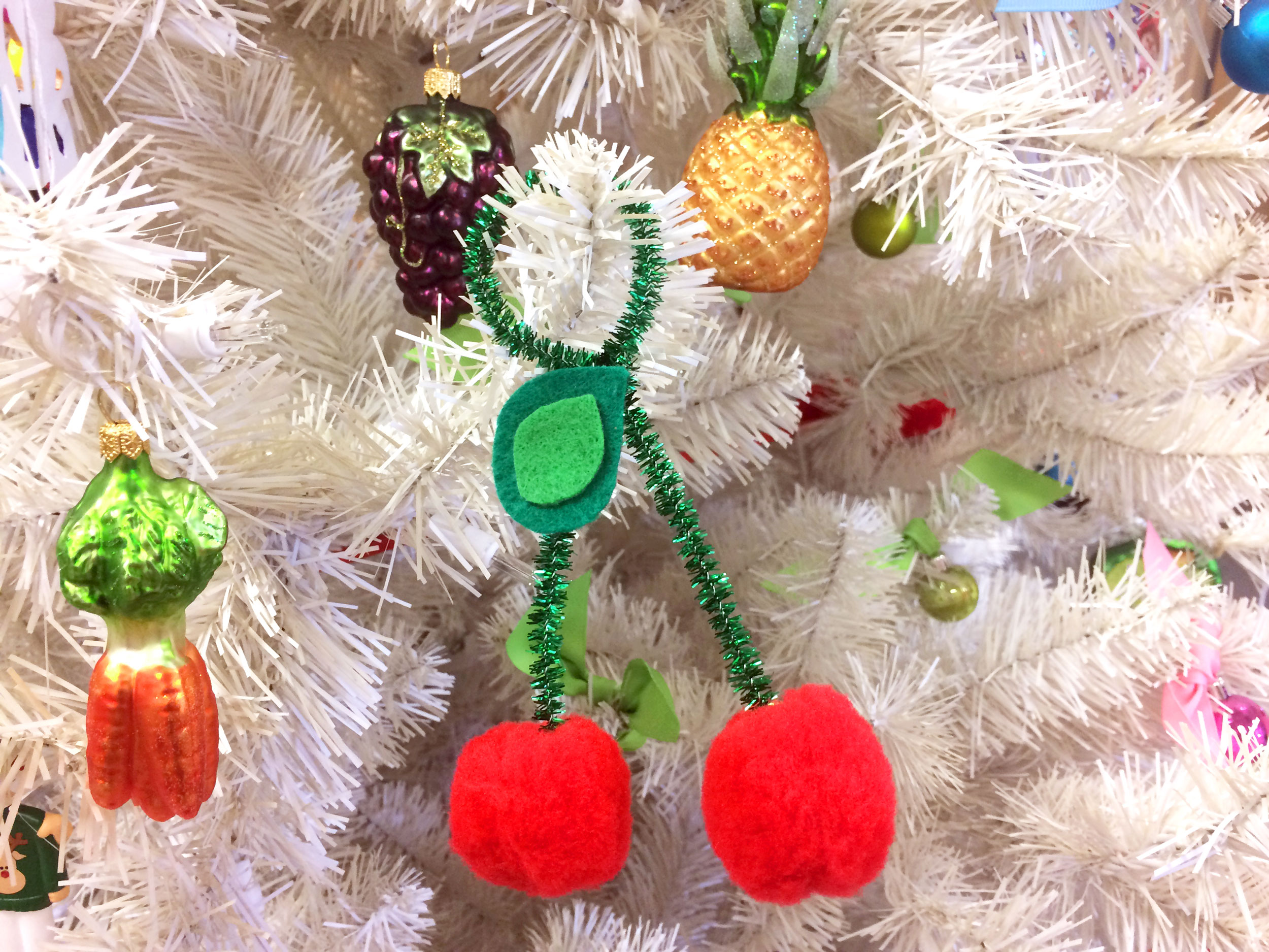 DIY Cherry Ornament on Christmas Tree | Ornament Shop