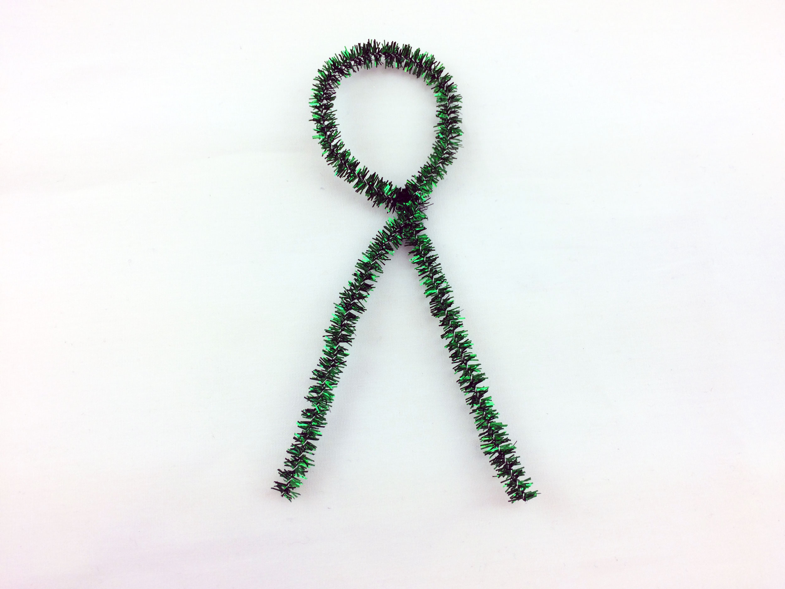 Fold pipe cleaner to create cherry stem and ornament loop | Ornament Shop