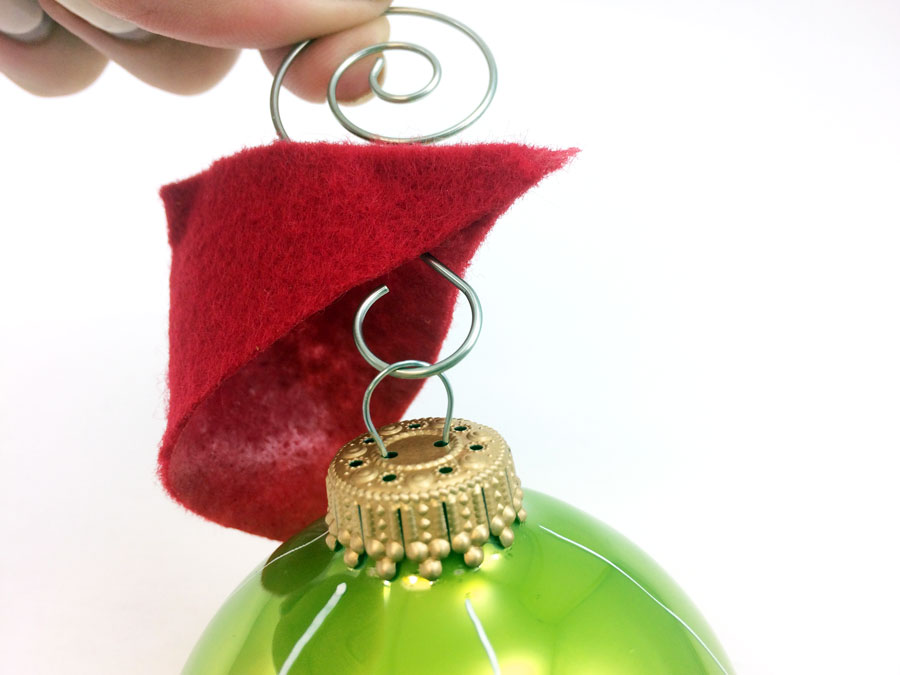 Attach hook and felt hat to ornament | OrnamentShop.com