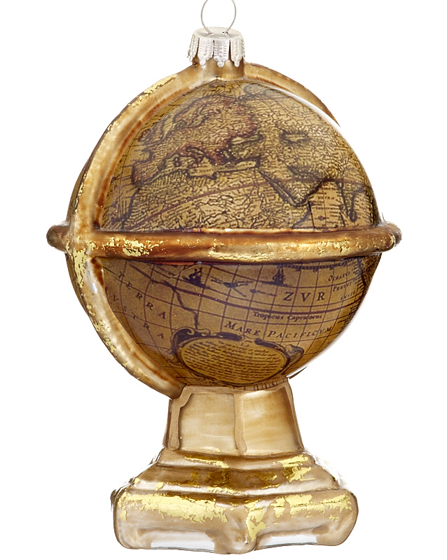 A personalized Christmas ornament with a globe for history teachers. | Ornament Shop