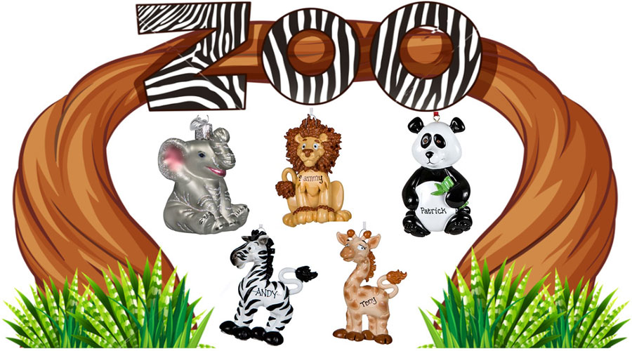 Personalized Zoo Animal Ornaments | OrnamentShop.com